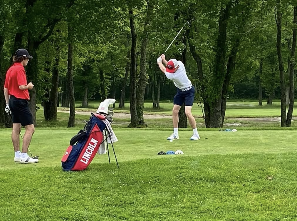 Luke Cavanaugh takes a swing