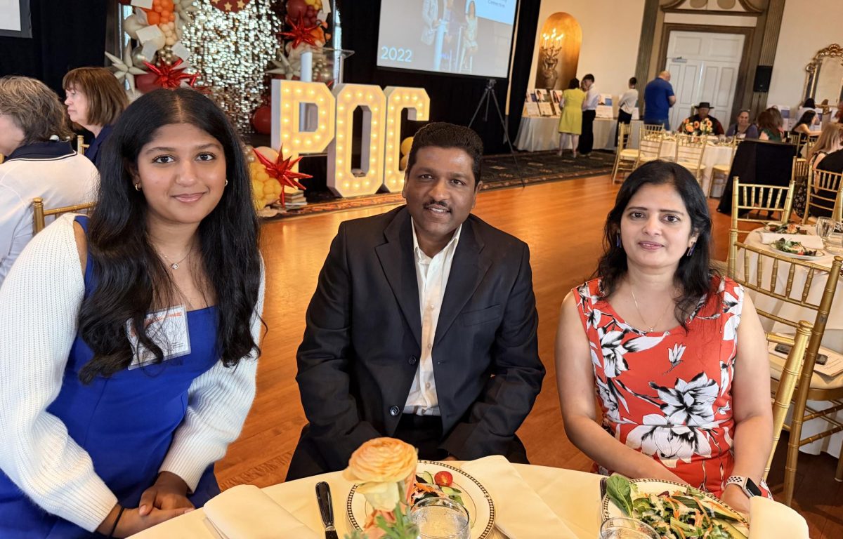 Kethineni and her parents at the Transform RI Scholarship dinner at the Graduate Hotel in Providence, RI. The top 10 finalists were invited and the winners were announced.

(Photo provided by Kethineni)